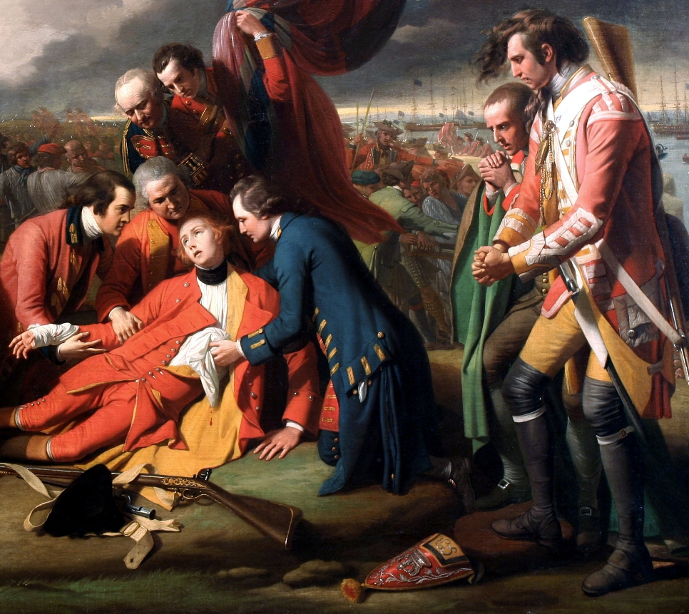 The Death of Wolfe by Benjamin West.  The Grenadier to the right is suspected by from the 40th Regiment