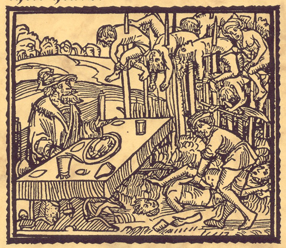Original Wood Cutting of Vlad Dracula and his "forest" of Transylvanian victims.