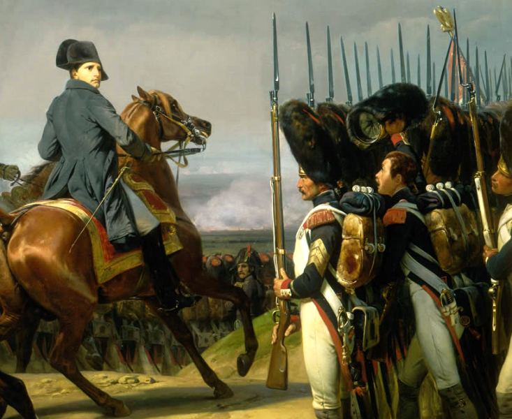 apoleon with the Imperial Guard at Jena in 1806 (by Horace Vernet)  Note the artist's attention to detail
