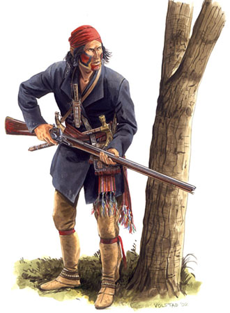 mohawk with Northwest Trade gun in the War of 1812