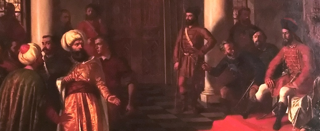 Vlad Dracula receives the Sultan's Envoys.  They are put to death. (by Theodor Aman)