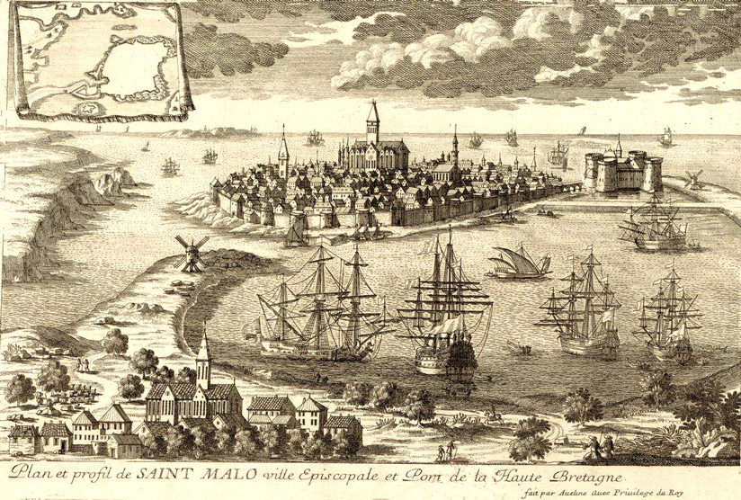 Plan and profile of Saint Malo. (published 1700)