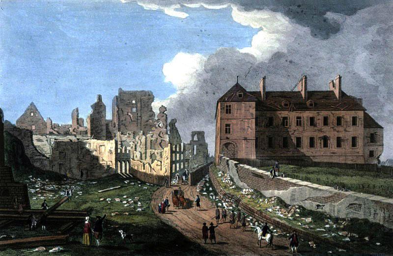 damage to Quebec in 1759 from Fire bombs called Carcasses.