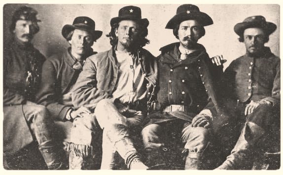 Group of Texas Rangers (Terry's) in 1861.The dress of Duff's Partisan Rangers sounds similar. (Wiki)