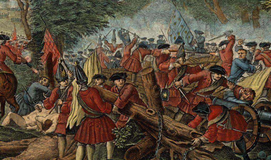 English and Dutch troops attacking a field entrenchment in 1709 (Battle of Malplaquet - Wiki)